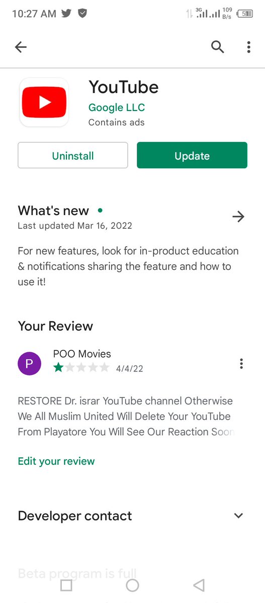 WaqasKhan9272's tweet photo. #RestoreDrIsrarYoutubeChannel
Restore Dr. israr YouTube channel Otherwise We All Muslim United Will Delete Your YouTube From Playatore https://t.co/bZoZH3nuSL