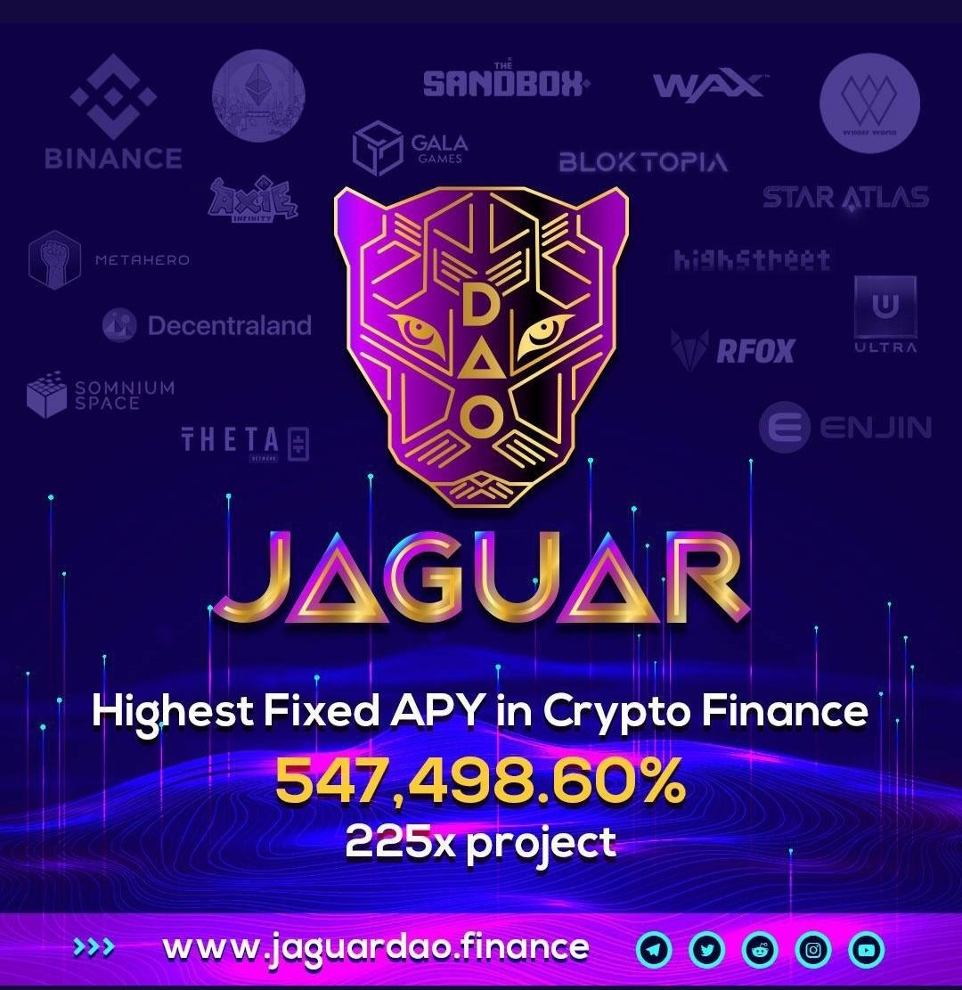 🥥 𝕮𝖆𝖕𝖙𝖆𝖎𝖓 (@captaincr_) on Twitter photo Friends am sharing the most attractive and grand project of <a href="/JaguarDaoFin/">Jaguar DAO - 547,498.60% APY</a> with all of you. The project has huge potential with very unique concept
==> Audit ✅
AUTO-STAKING, AUTO-COMPOUNDING PROTOCOL, METAVERSE AND NFTS
#NFTs #Metaverse #NFTProject #JaguarDAO #JaguarDAOFinance Friends am sharing the most attractive and grand project of <a href="/JaguarDaoFin/">Jaguar DAO - 547,498.60% APY</a> with all of you. The project has huge potential with very unique concept
==> Audit ✅
AUTO-STAKING, AUTO-COMPOUNDING PROTOCOL, METAVERSE AND NFTS
#NFTs #Metaverse #NFTProject #JaguarDAO #JaguarDAOFinance