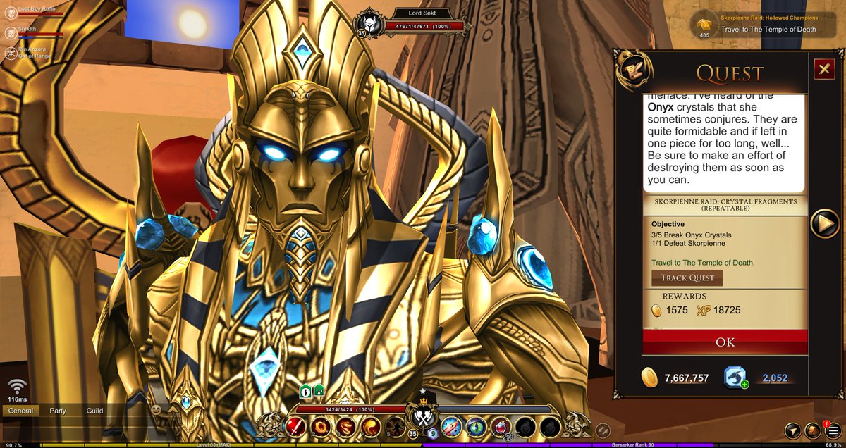 LagOfLore's tweet photo. Update on the onyx thing that we complained about. They nerfed HP on onyx and they made completing the raid mandatory to complete the quest! This has reduced leavers and incentivized killing the onyx. Might have to make a new guide soon. Thank you for listening. #AQ3D https://t.co/Zae1lhOjtR