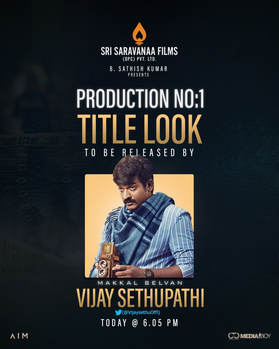 Team AIM (@teamaimpr) on Twitter photo . <a href="/saravanaafilms/">sri saravanaa films</a> Production No 1 Title Look launch by Makkal Selvan <a href="/VijaySethuOffl/">VijaySethupathi</a> today @ 6:05pm
Starring <a href="/actor_ajmal/">IamAjmalAmir</a>
Directed by #PgMohan - <a href="/Lrsundarapandi1/">LRSUNDARAPANDI</a>
DOP #LaxmanDop
<a href="/jaiwanth_vg/">Jaiwanth</a> <a href="/actorsriman/">actor sriman</a> <a href="/jayadusshyanth/">R.G.Jayadusshyanth</a> <a href="/ranjeetckedit/">Editor Ranjeet CK</a>
<a href="/balamusician/">Balasubramanian G</a> <a href="/deepandeep99/">deepan</a> <a href="/teamaimpr/">Team AIM</a> . <a href="/saravanaafilms/">sri saravanaa films</a> Production No 1 Title Look launch by Makkal Selvan <a href="/VijaySethuOffl/">VijaySethupathi</a> today @ 6:05pm
Starring <a href="/actor_ajmal/">IamAjmalAmir</a>
Directed by #PgMohan - <a href="/Lrsundarapandi1/">LRSUNDARAPANDI</a>
DOP #LaxmanDop
<a href="/jaiwanth_vg/">Jaiwanth</a> <a href="/actorsriman/">actor sriman</a> <a href="/jayadusshyanth/">R.G.Jayadusshyanth</a> <a href="/ranjeetckedit/">Editor Ranjeet CK</a>
<a href="/balamusician/">Balasubramanian G</a> <a href="/deepandeep99/">deepan</a> <a href="/teamaimpr/">Team AIM</a>