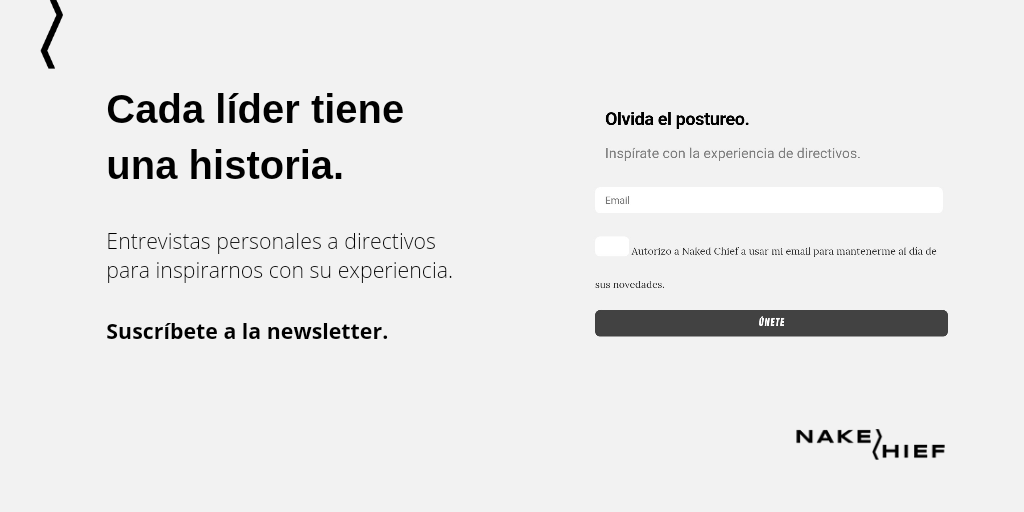 Únete a nuestra newsletter para conocer a los directivos que lideran las empresas de hoy en su faceta más personal e inspirarte con su experiencia; porque detrás del líder está la persona 👉🏼 nakedchief.com/la-newsletter-…