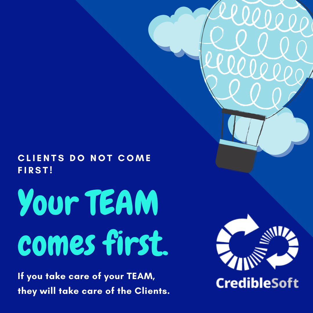 CredibleSW's tweet photo. Comment and RETWEET, if you agree! #CredibleSoft #Mantra #EmployeesFirst #HappyClients 💙 🚀 https://t.co/OizkfIJyBE