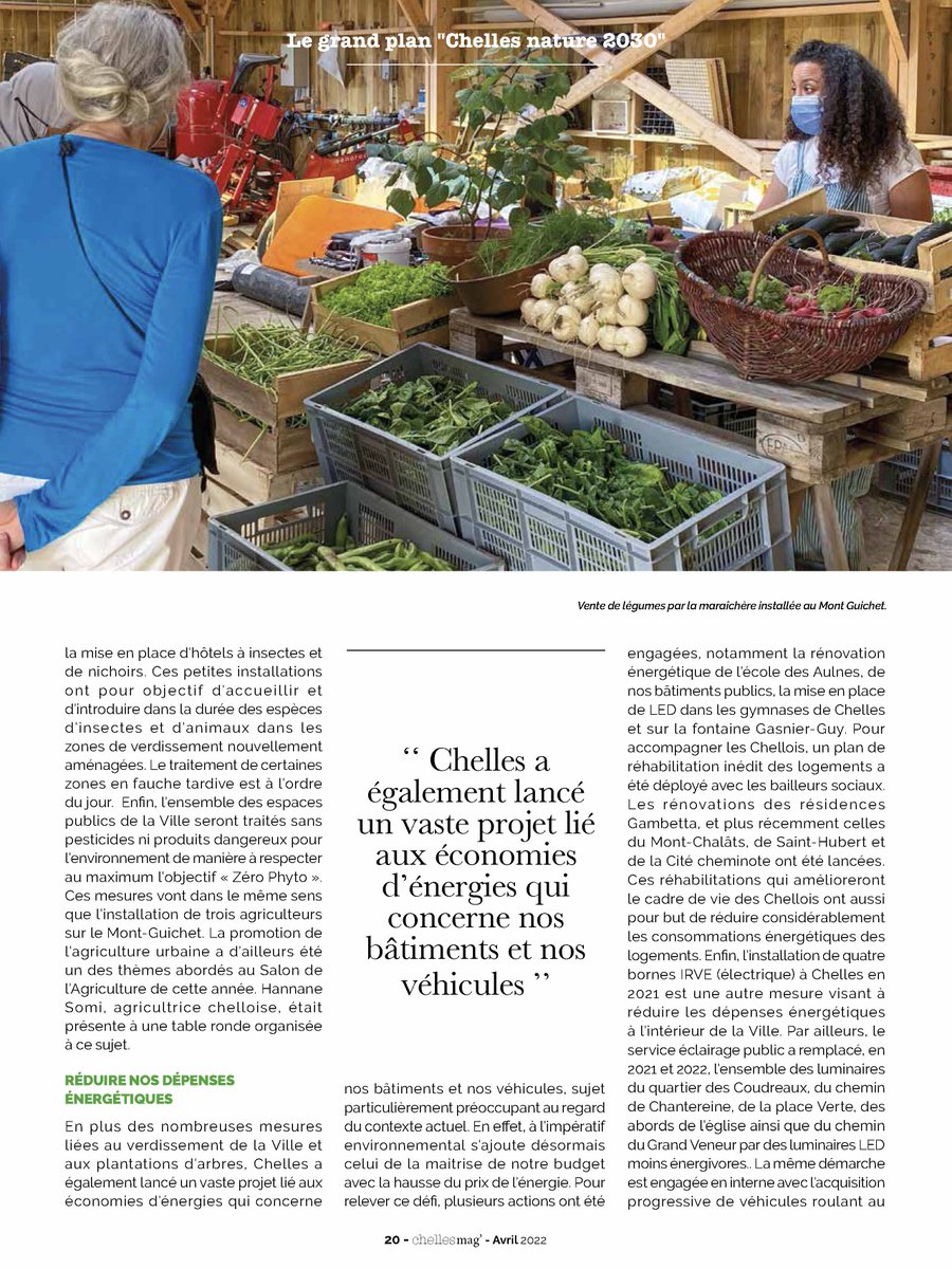 VilleChelles's tweet photo. [Dossier du Chelles mag d'avril 🗞]
Le dossier du chelles mag d'avril est consacré au lancement du grand plan " Chelles Nature 2030 ".
👉 Découvrez-le sans plus attendre : https://t.co/E67iV4flNt
--
#chellesmag #information #magazine #villedechelles #ville https://t.co/JUnNVAgUVD