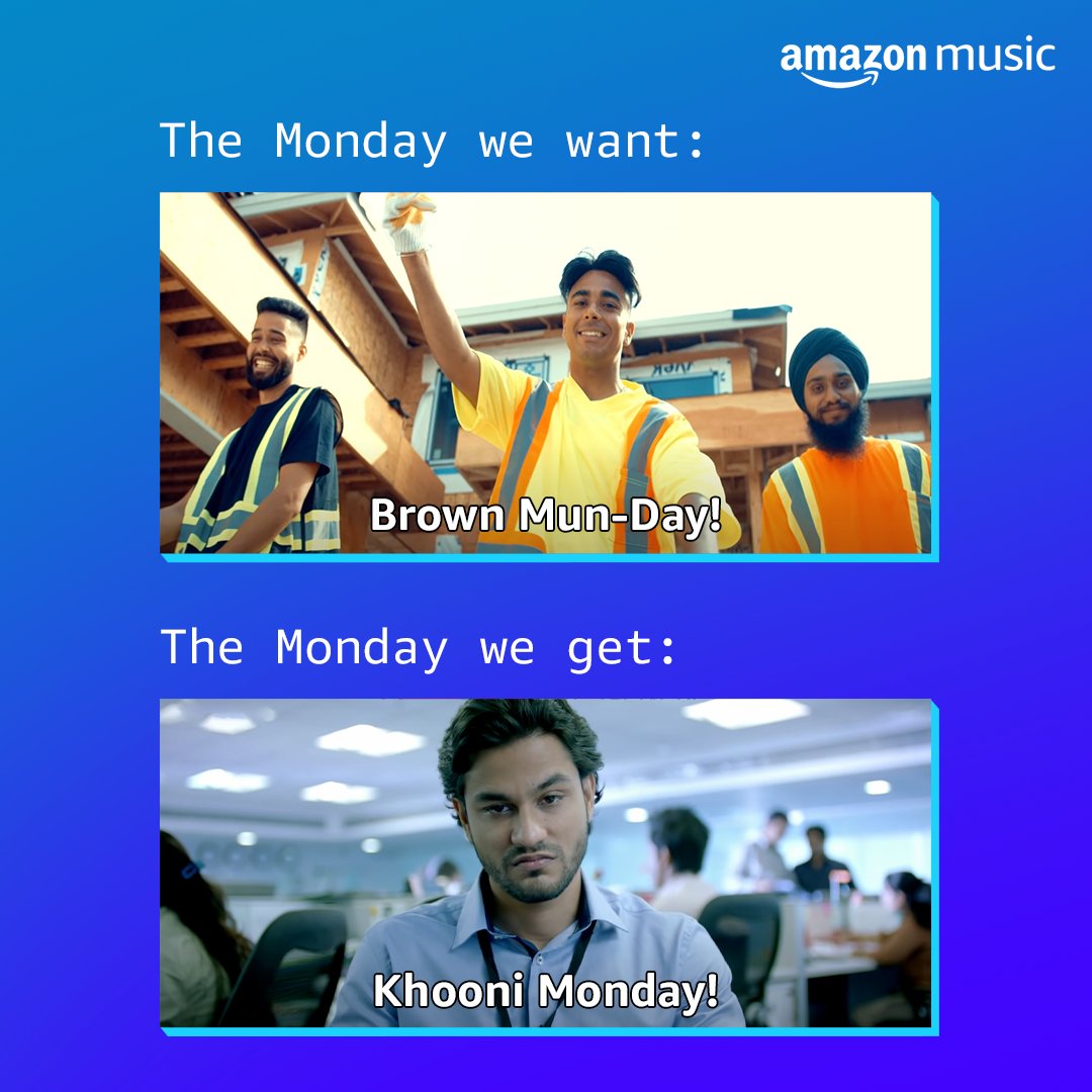 AmazonMusicIN's tweet photo. May music get you through the longest day of the week 😅 
#MondayBlues https://t.co/Nl01tFPtDj