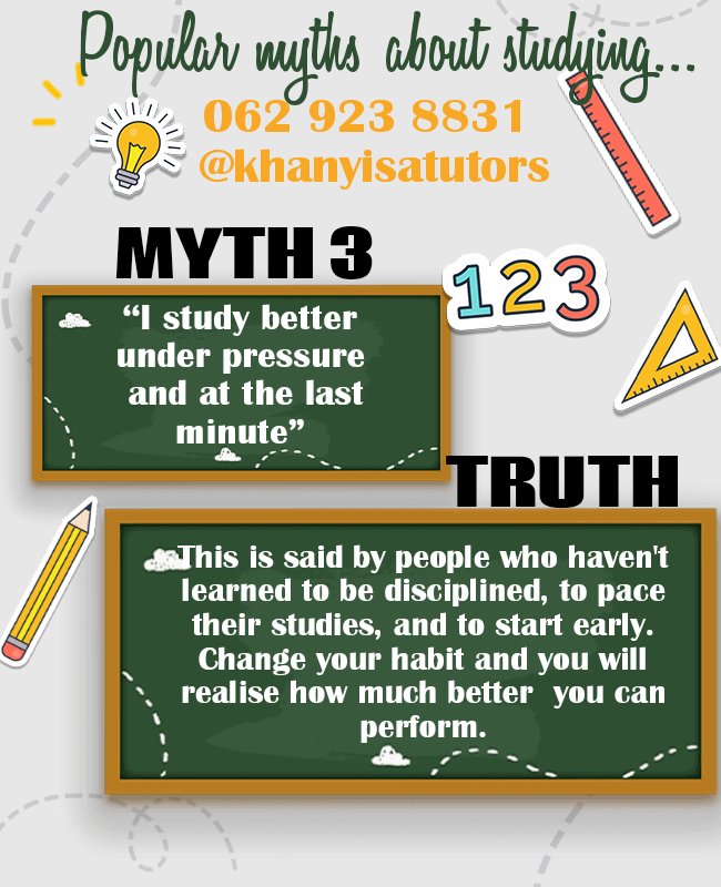 KhanyisaTutors's tweet photo. As you mentally prepare for returning to school, here is some truth you need to know about studying to kick off on a high note. #Tutors #maintaingrades #extrasupport #educate #motivate #inspire #BBMzansiEvictionSpace #BBMzanzi π‘ https://t.co/347nsmGifX