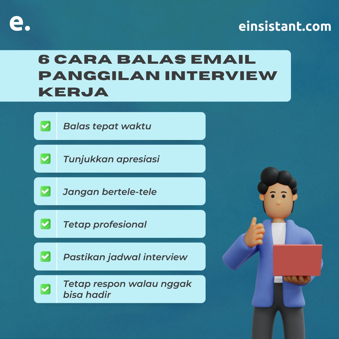 einsistant's tweet photo. FrEins!
Siapa nih yang baru lulus dan lagi apply kerja ke banyak perusahaan? Nah, saat rekruter menghubungi kamu secara personal, jangan sampai kamu membalas dengan kurang sopan dan terlalu santai ya!

Ini dia 6 cara balas email atau pesan panggilan interview! https://t.co/SmZWUHQim4