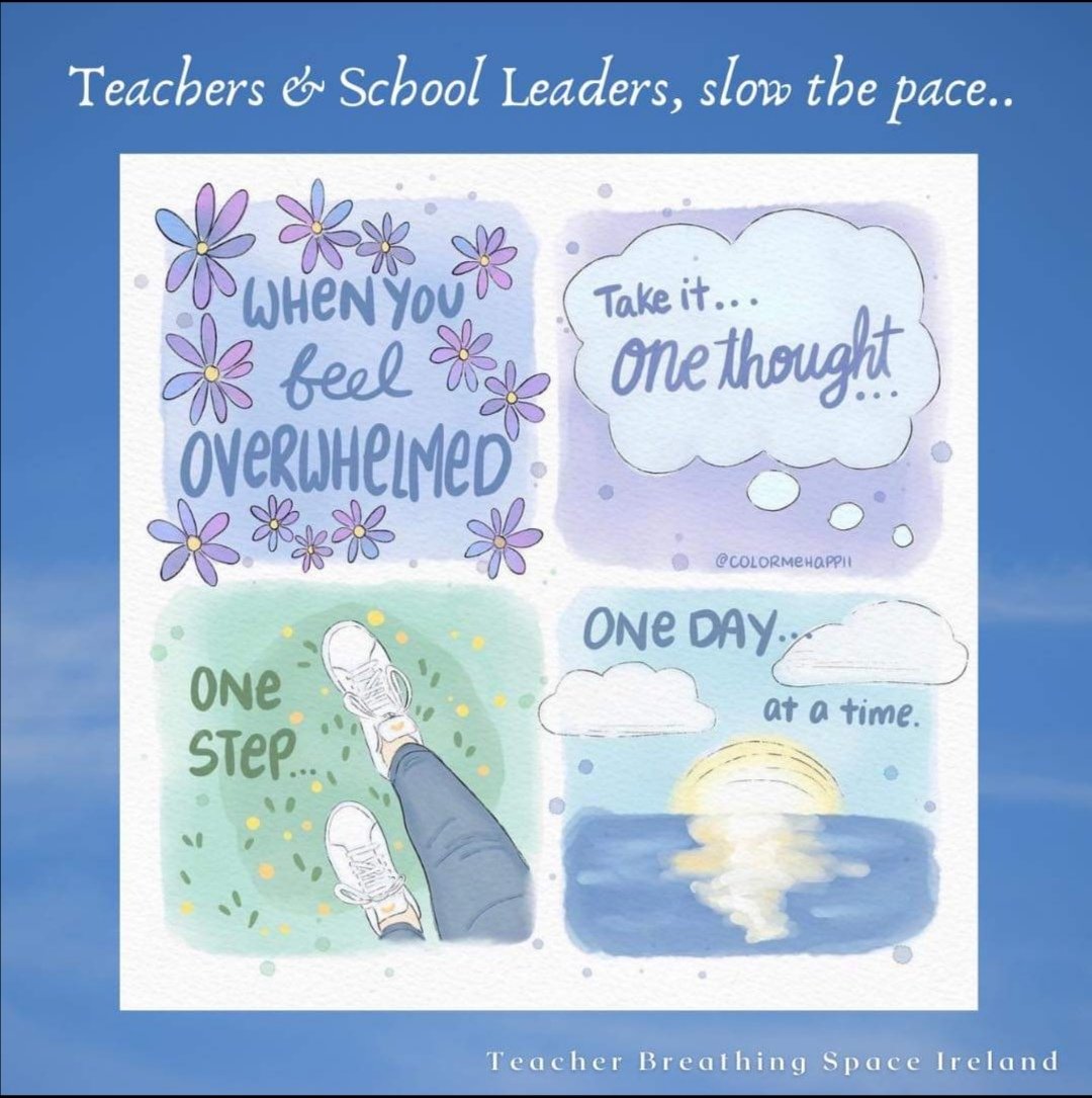 janosul22's tweet photo. Teacher Breathing Space setting us up for the week ahead. I certainly need to lean into this today... How about you? 
@awaytowellbeing @patriciamannixm @niamhickey @Leaders_SoE #pdsl https://t.co/Fn0sSnAvfS