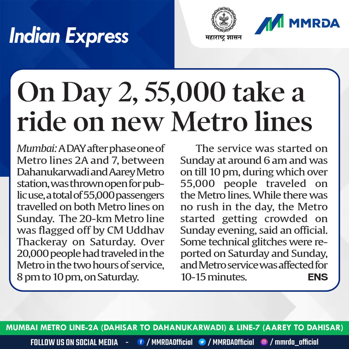 MMRDAOfficial's tweet photo. Mumbai Metro media coverage today https://t.co/ZsfRwzU4yS