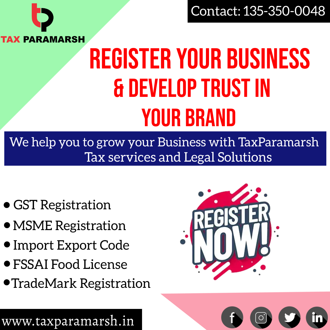 TaxParamarsh's tweet photo. Register Your Business and Develop Trust in Your Brand with #Taxparamarsh
𝐂𝐨𝐧𝐭𝐚𝐜𝐭 𝐔𝐬 👉 135-350-0048
#taxparamarsh #GST #GSTRegistration #MSME #MSMEregistration #FSSAI #FSSAIregistration #Trademarkregistration #trader #importexportcode https://t.co/GeazvNH2fo