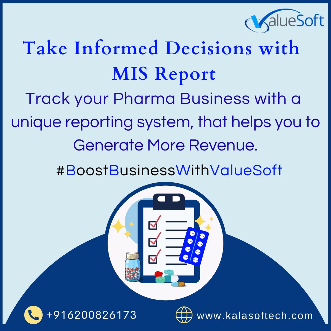 KALASOFTECH1's tweet photo. MIS Report helps to track your Business's
🔸Financial Growth  
🔸Profit analysis  
🔸Outstanding reports
🔸Non-movable stock reports  
🔸Product Sale Statement    
🔸Active/Inactive Customers List
For Free Demo +916200826173
#valuesoft #businessowners #pharmasist #misreport https://t.co/JoTGYwYVuC