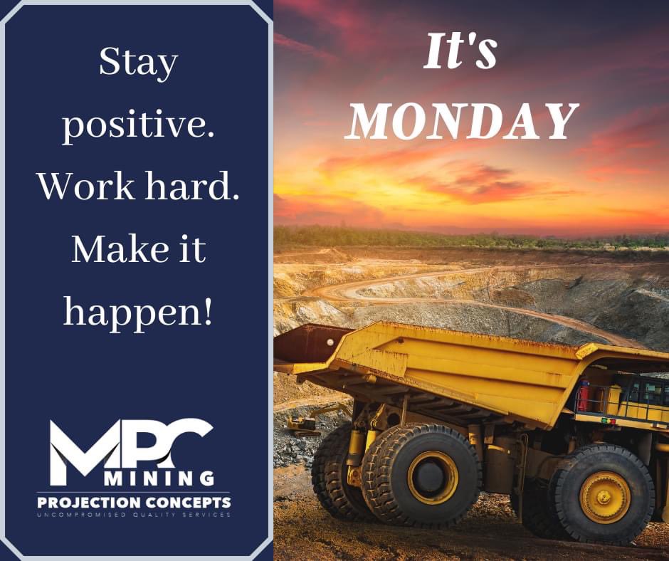 Every Monday is a new week, an #opportunity to start fresh, to set #NewGoals or to simply continue the journey to #success.
#HappyMonday !!!

#mining #miningindustry
#consulting #miningengineers #geology