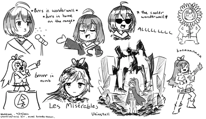 Mumei unarchived karaoke doodles tonight 

#drawMEI 