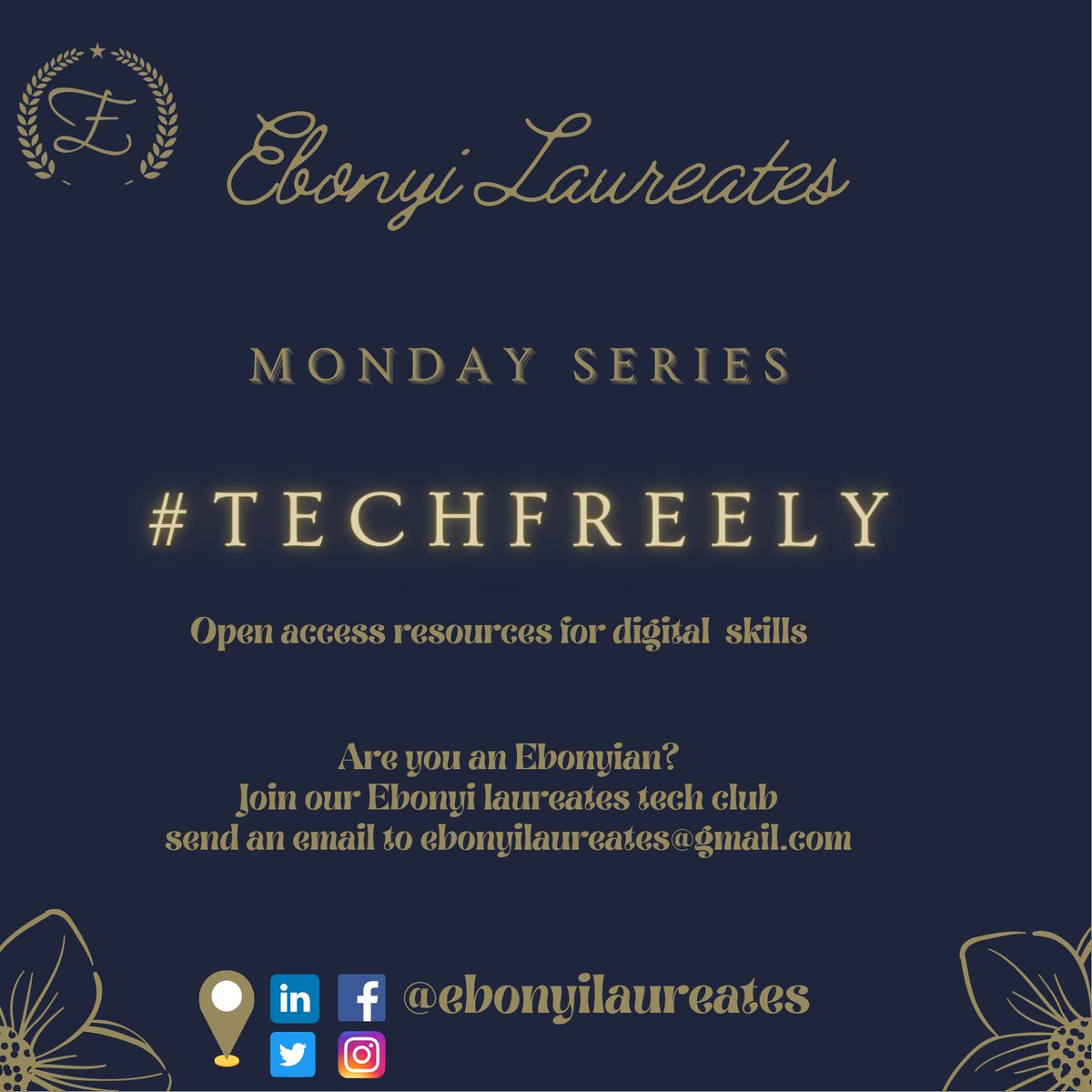 EbonyiLaureates's tweet photo. On today's #Techfreely series, we shared some opportunities from the world of tech
#Ebonyilaureates
#EbonyiTwitter
#Techfreely
#TechEbonyi https://t.co/mBj3jDjbIm