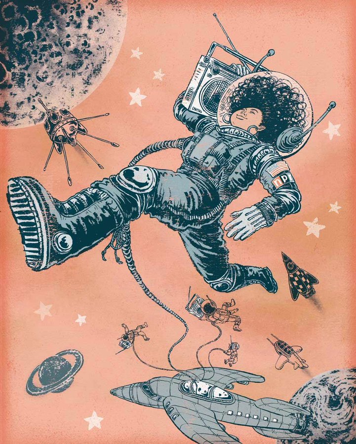 'Space Boombox' by Yuko Shimizu, New York based award winning Japanese illustrator #WomensArt