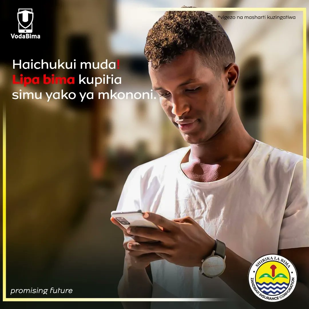 Habari njema!

Unaweza kukatia chombo chako bima kupitia laini yako ya Vodacom. Tumia M-Pesa App au piga *150*00# > Huduma za kifedha > VodaBima kisha chagua ZIC 

#vodabima #bimanazic