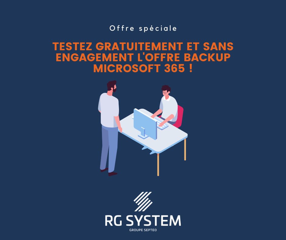 RG_System's tweet image. [Offre spéciale] RG System vous propose de tester la solution Backup Microsoft 365 pendant 60 jours 😱 (au lieu de 30 jours) gratuit et sans engagement ! 💾 
#Backup #Microsoft365 bit.ly/3uITi5V