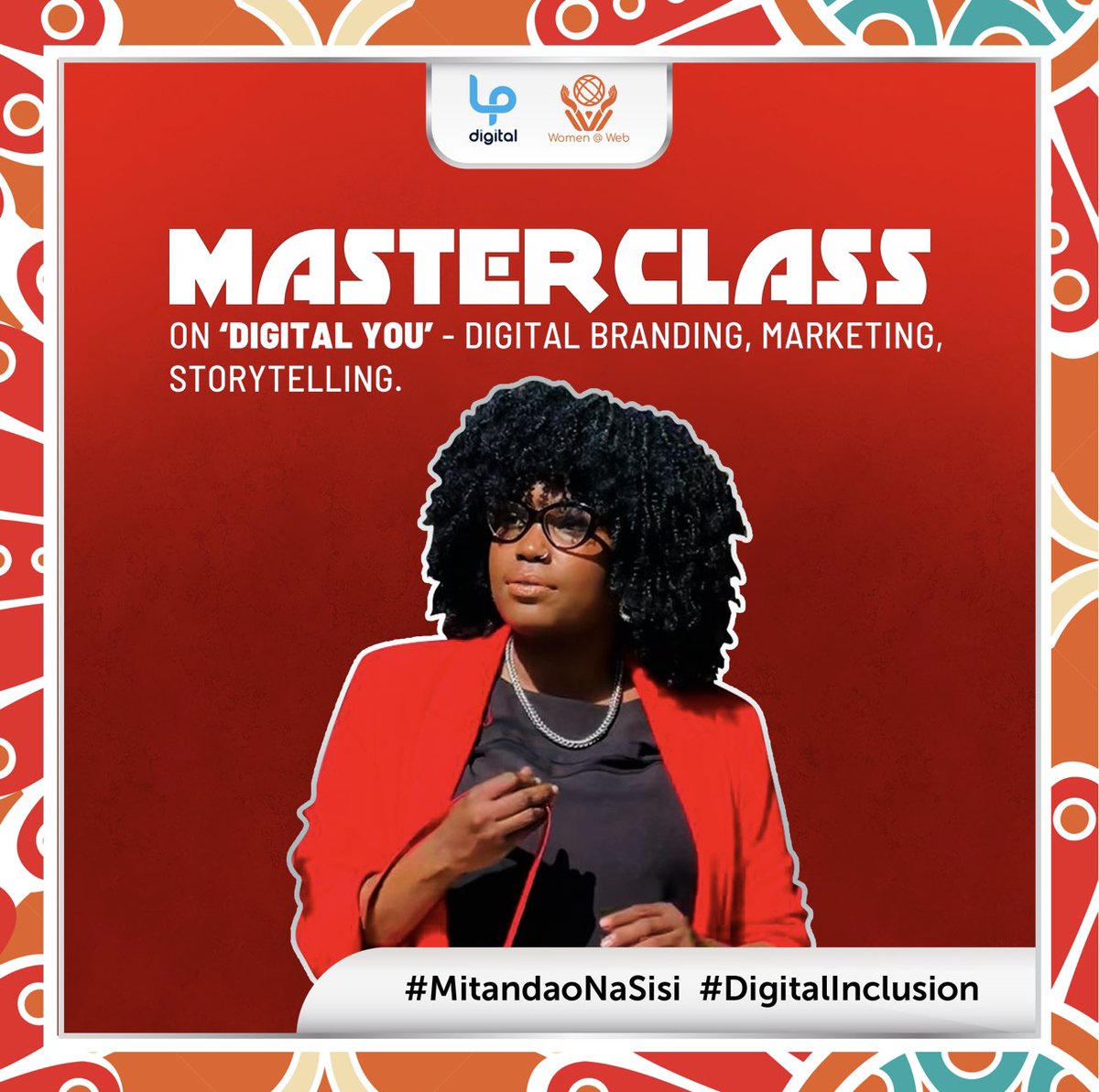 LPDigitalTZ's tweet photo. We look forward to this week’s Masterclass with our very own @CarolNdosi
Check your emails for those who registered #DigitalYou #WomensDigitalInclusion #WomenAndTech #DigiWomen https://t.co/zapNAQulxy