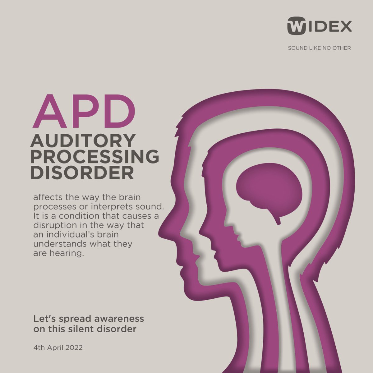 IndiaWidex's tweet photo. Disorder of any intensity affects life deeply. Don't ignore any signs and symptoms. Meet your doctor today. Spread awareness.

#Widex #WidexIndia #Disorder #AuditoryProcessingDisorder #APD #Awareness #AwarenessDay #SpreadAwareness #Aware #SilentDisorder #Brain #Instensity https://t.co/ZeQAAd8KSU