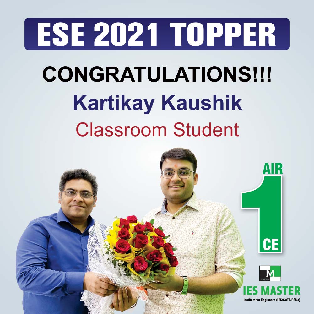 ies_master's tweet photo. 🎉🎉Congratulations!!🎉🎉
Kartikay Kaushik for securing 🥇AIR-1🥇 (Civil Engineering)
#ESE2021Topper #ESE2021Rankers #ESE2021Result #KartikayKaushikAIR1 #ESE #UPSC #CivilEngineering #IESMaster https://t.co/Ei1sCvslYk