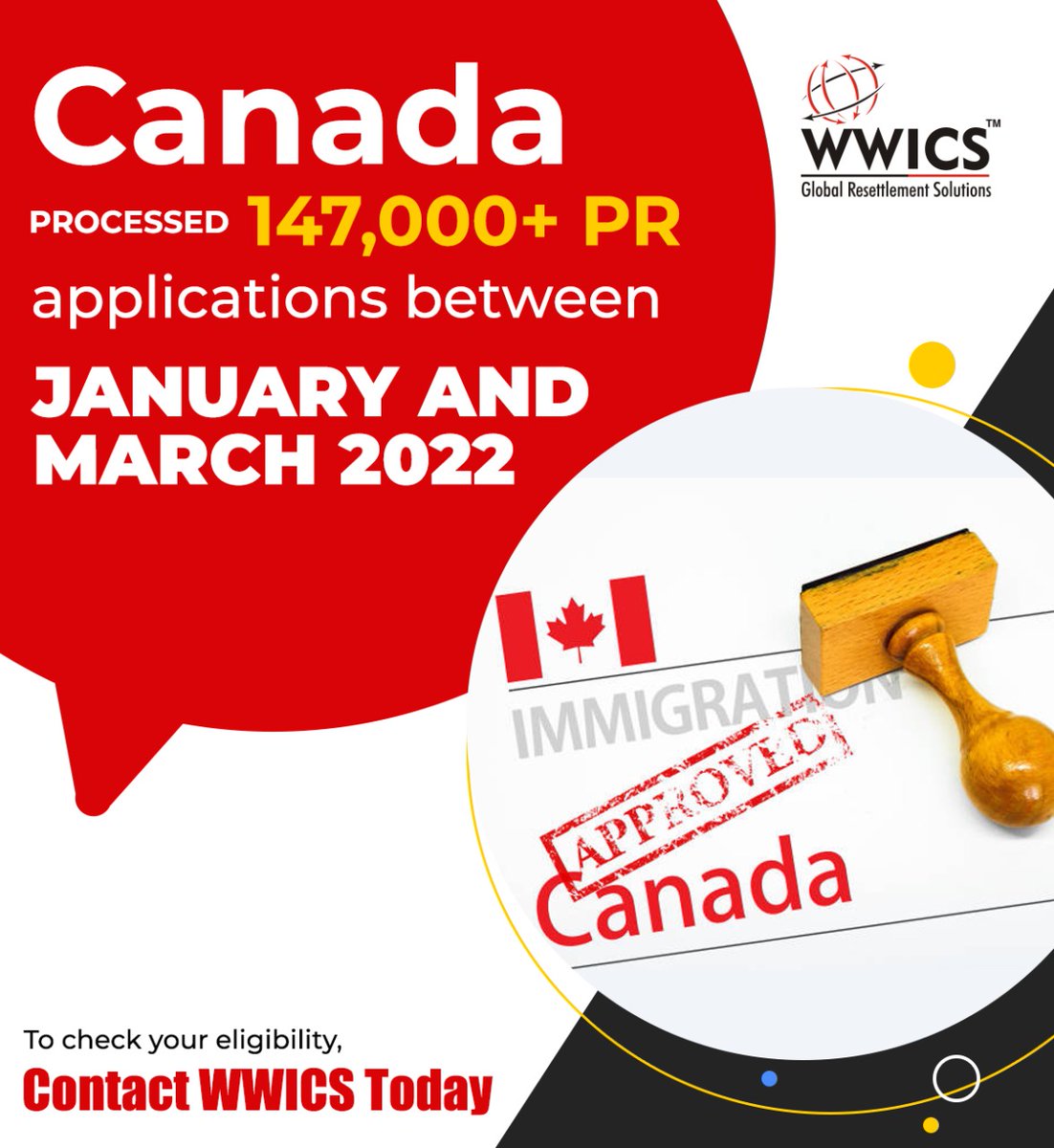 wwics's tweet photo. Sean Fraser, Minister of Immigration, Refugees and Citizenship, Canada announced that IRCC has processed over 147,000 permanent residence applications in the first quarter of 2022, which is more than double the number of PR applications processed over the same time in 2021. https://t.co/Iw1Z8DNlhg