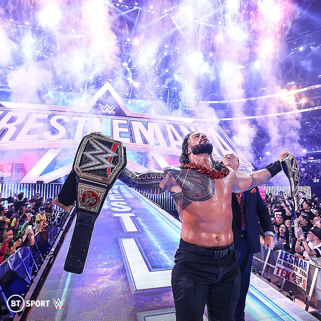 wweontnt's tweet photo. God Mode, achieved ✅

@WWERomanReigns #WrestleMania https://t.co/Ek4RNXHEKt