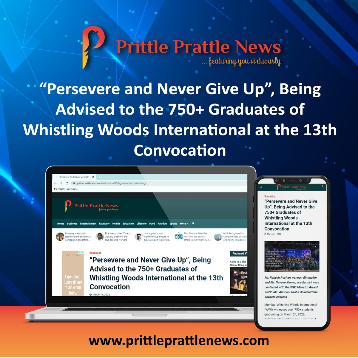 prittle_prattle's tweet photo. Persevere and Never Give Up”, Being Advised to the 750+ Graduates of Whistling Woods International at the 13th Convocation Whistling Woods International #perserve #international #convocation #gradutes #advised
https://t.co/eup1hvgkor https://t.co/GBb5WBeewa