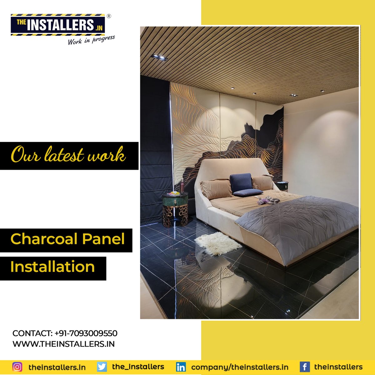 The_Installers's tweet photo. Adding a degree of Difference. Our Latest Work on Charcoal Panel Installation🤩
Adorn your Inner World with the help of TheInstallers🚧
Contact: +91-7093009550 Know More: https://t.co/Azik4YaU24
#TheInstallers #interiordecor #ceiling #ceilinginstallation #charcoalpanel https://t.co/no97cVGVi1
