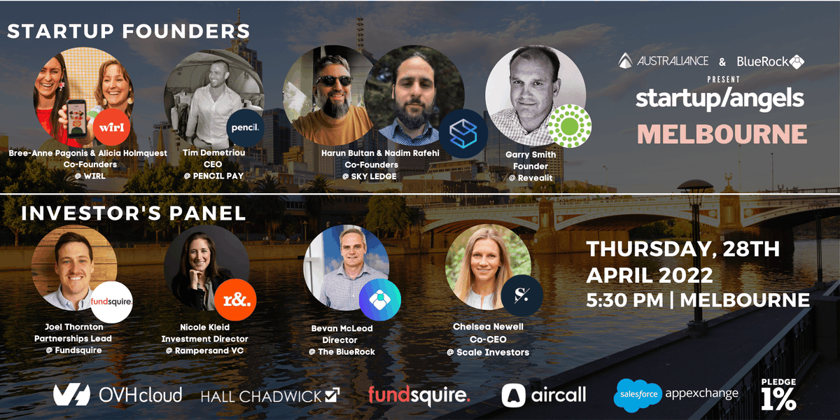 🚀 We are thrilled to announce our full speaker line-up for our upcoming #event in #Melbourne 🚀. 
💡Join us on 28th April 2022 at 5:30 PM 
🚨🚨 Early bird tickets sale ends soon 👉🏻 limited tickets available 👉🏻 Book your spot NOW! >> events.humanitix.com/startup-and-an…