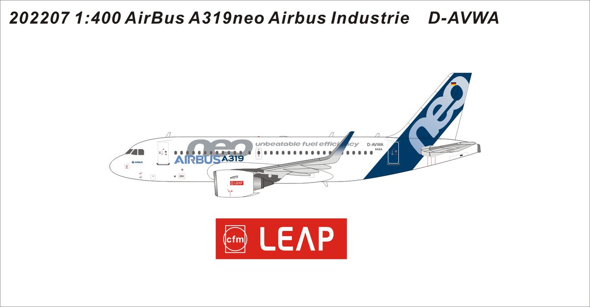 ModelAirliner's tweet photo. 本日のおすすめ
1/400 A319Neo エアバス社 ハウスカラー LEAPエンジン D-AVWA
https://t.co/bS26OtFxnD
@ModelAirliner #storesjp #Pandamodel https://t.co/UGWPOvtPzw
