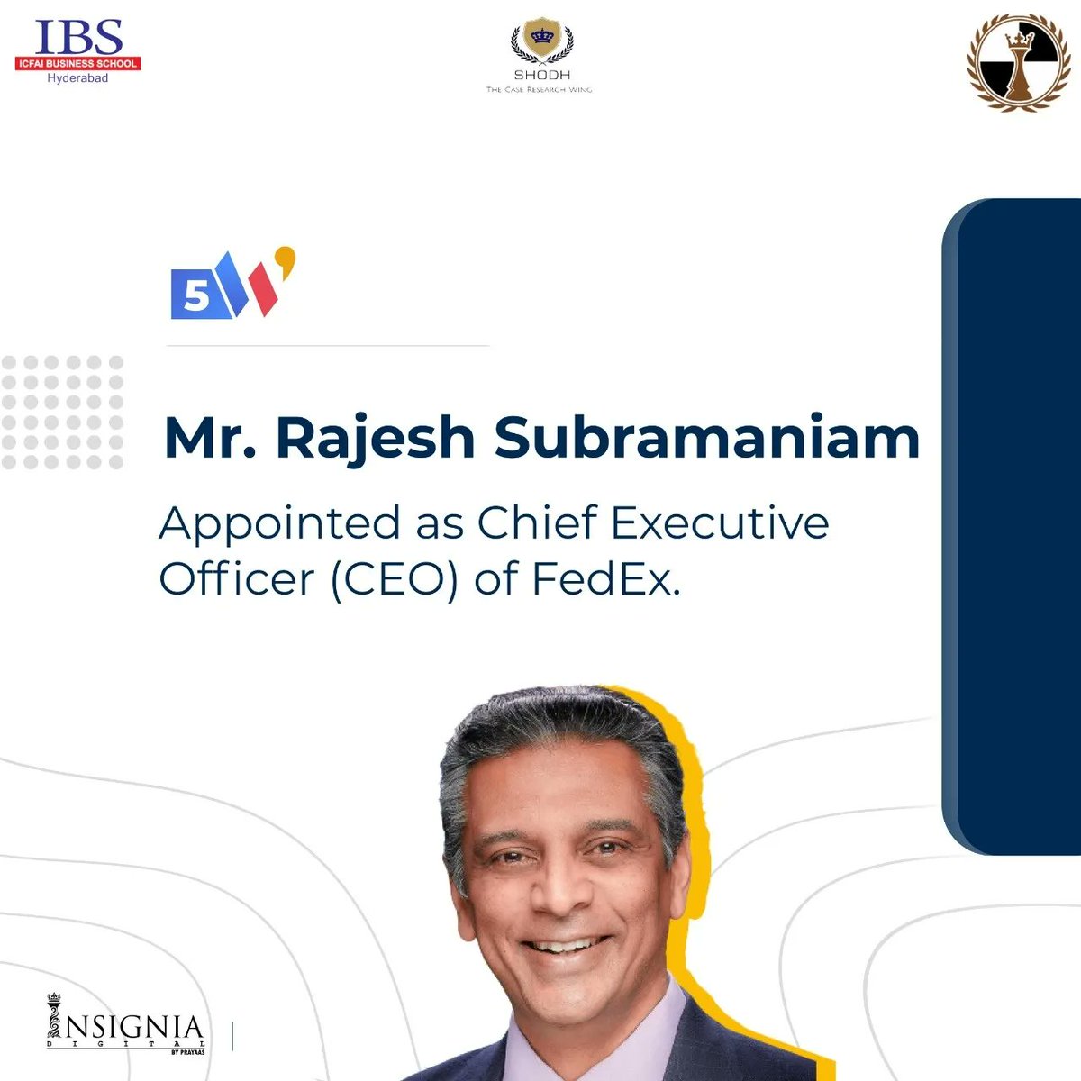 PrayaasIbs's tweet photo. SHODH - The Case Research Wing of Club Prayaas is back with #5Ws, a weekly nugget of wisdom to keep your grey cells ticking! 🗞

#ClubPrayaas
#DreamDiscoverDevelop
#IBSHyderabad #foreignbusiness 
#fedex #ceo
#corporate #news https://t.co/iyyYOS5l0b