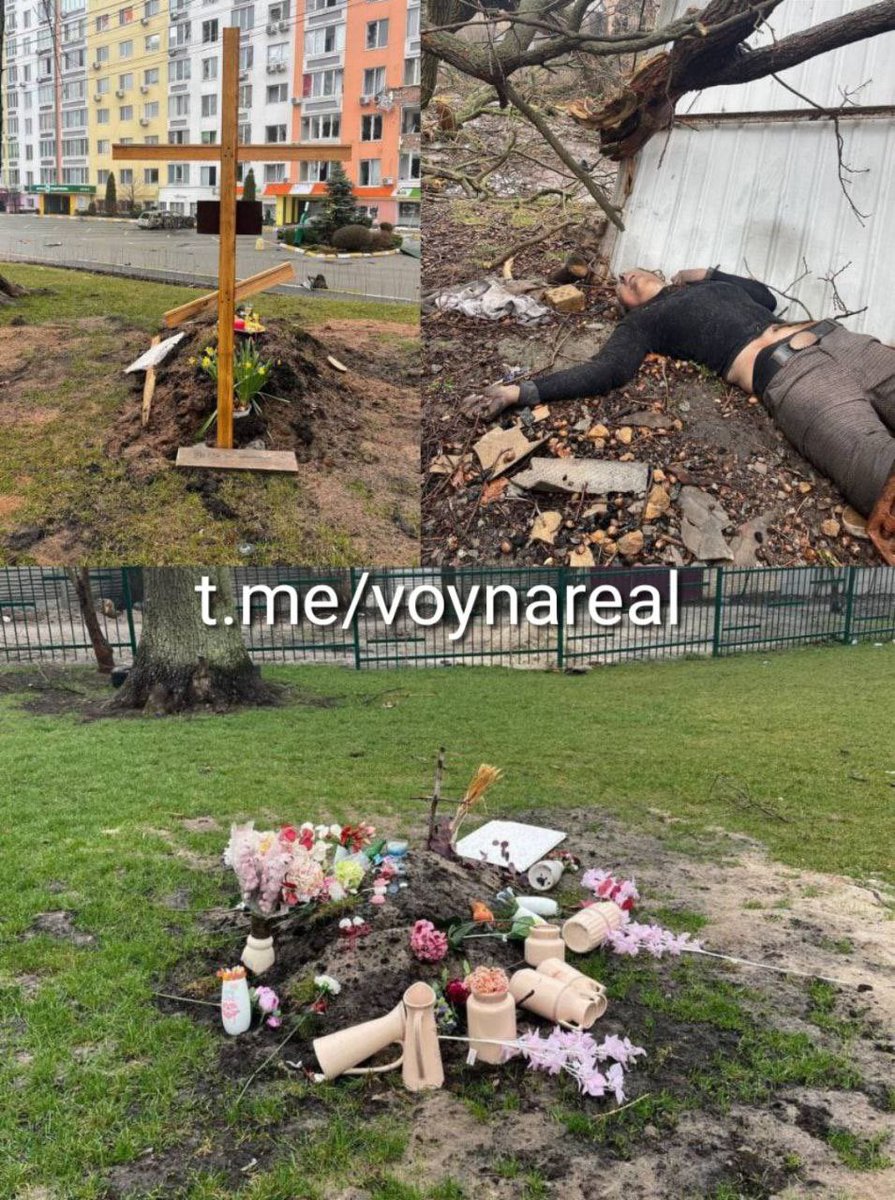 Sega__Saga's tweet photo. 🔞Civilians of #Irpin near #Kiyv are buried right in the courtyards of residential complexes. Instead of flower beds, there are now graves. #WARINUKRAINE #Ukraine #RussianWarCrimes #RussianWarCrimesInUkraine https://t.co/d8iGE08n3j