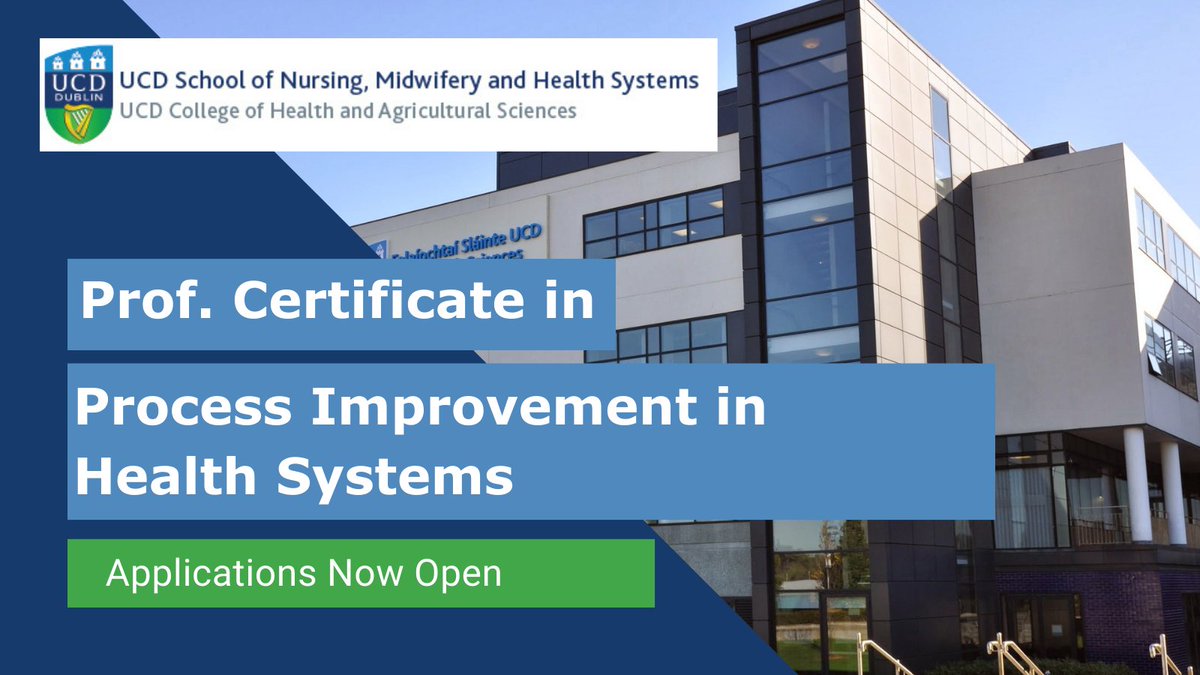➡️Applications are now open for the award-winning Prof Cert in Process Improvement in Health Systems co-delivered by <a href="/UCDHealthSystem/">UCD IRIS</a> &amp; <a href="/LeanMater/">The Mater Lean Academy</a>. Join over 2000 healthcare staff nationally who have undertaken a QI program with us. Details at this link bit.ly/3NKMOw0