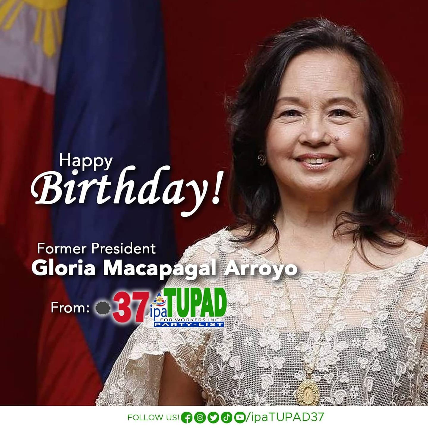 A blessed and happy birthday to our former President, Rep. Gloria Macapagal Arroyo.   