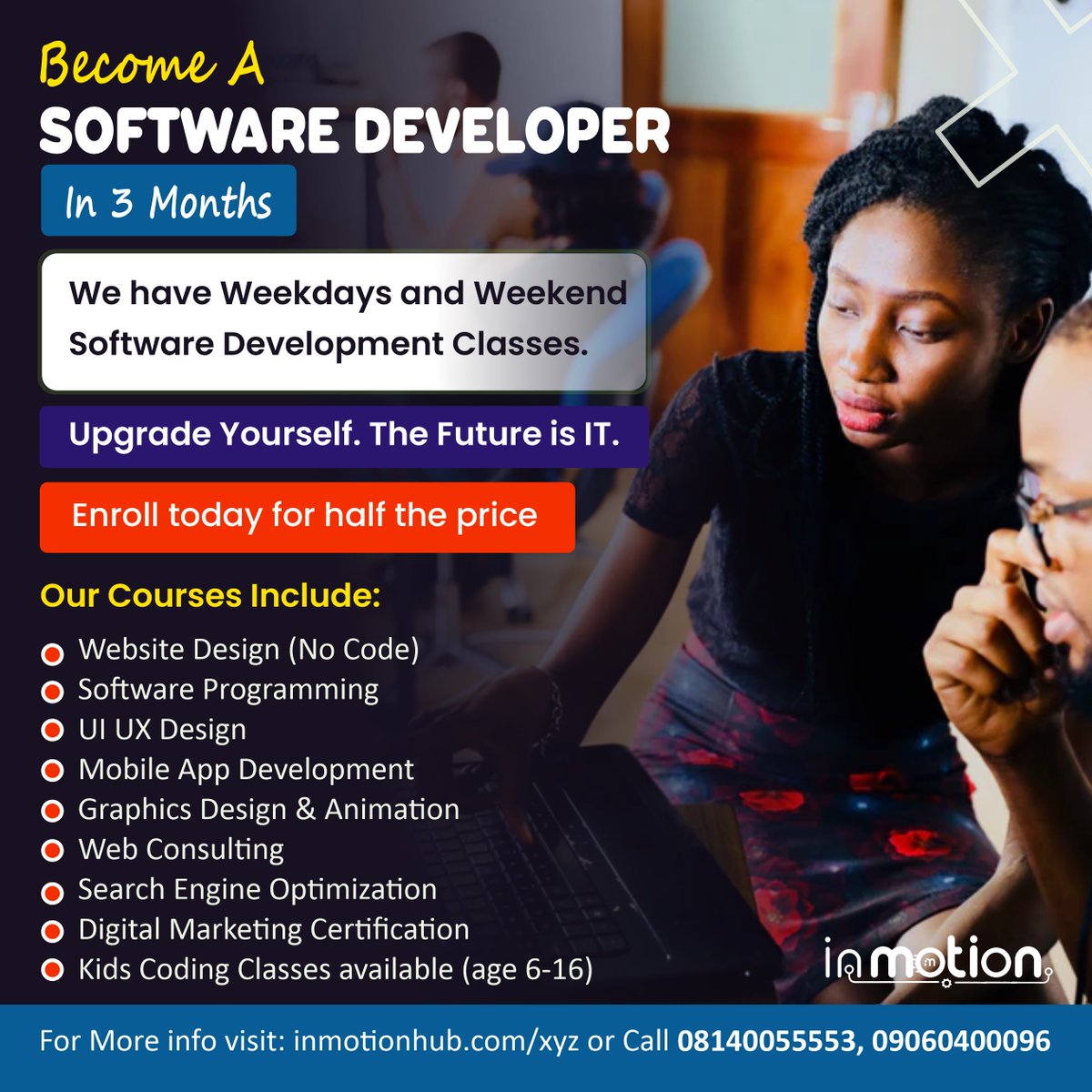 ValidProfits's tweet image. At Inmotion Ict Hub we offer a world class service
Contact us for your services
#AdekunleGold 
#ASUU 
#Neymar