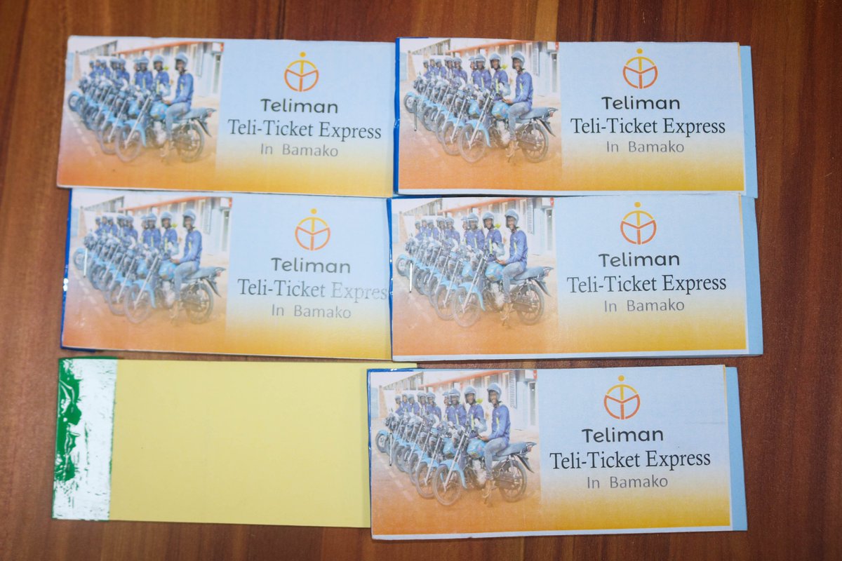 Parce que nous croyons aux solutions innovantes adaptées aux besoins locaux, nos Teli-Tickets sont simples, pratiques et abordables.
Les courses sont à 1250 Fcfa partout dans Bamako !
👉10 tickets 🎫 « In Bamako » = 12 500 Fcfa
👉10 tickets 🎫 « In et Out Bamako »= 17 500 Fcfa