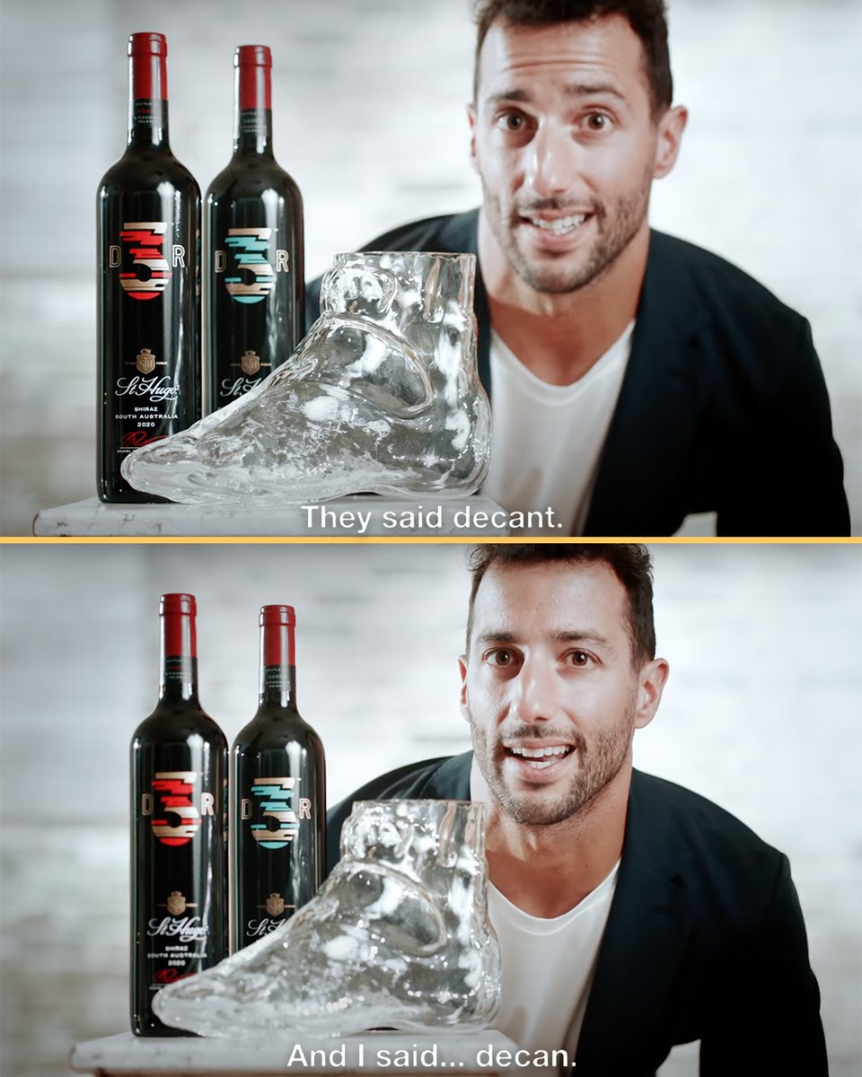 Motorsport's tweet photo. The perfect glassware didn't exist.. until now 🙌

📸 @danielricciardo

#F1 #Formula1 #DanielRicciardo #Motorsport https://t.co/NE6Qk3rlM6