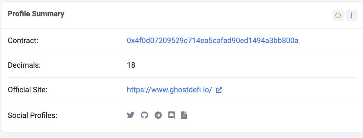 ghost_defi's tweet photo. $GHOST Token's info has been updated on https://t.co/OXVPtvMjNs

#ghostdefi #tombfinance #tomb #tshare #based #bshare #ftmscan #tokenslisting #DeFi #basedfinance https://t.co/0MqDG0TYgZ