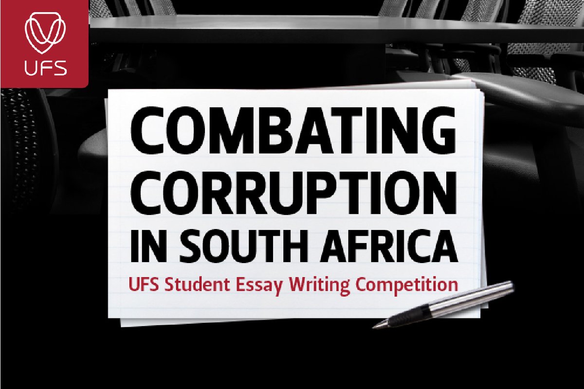 UFSweb's tweet photo. The University of the Free State (UFS), in partnership with @Accountnow_SA, @Corruption_SA, @CASACZA, and @OUTASA is pleased to the launch the Student Essay Writing Competition themed Combating Corruption in South Africa.
#CombatingCorruption | #CombatingCorruptionInSA https://t.co/zVggH89zsl