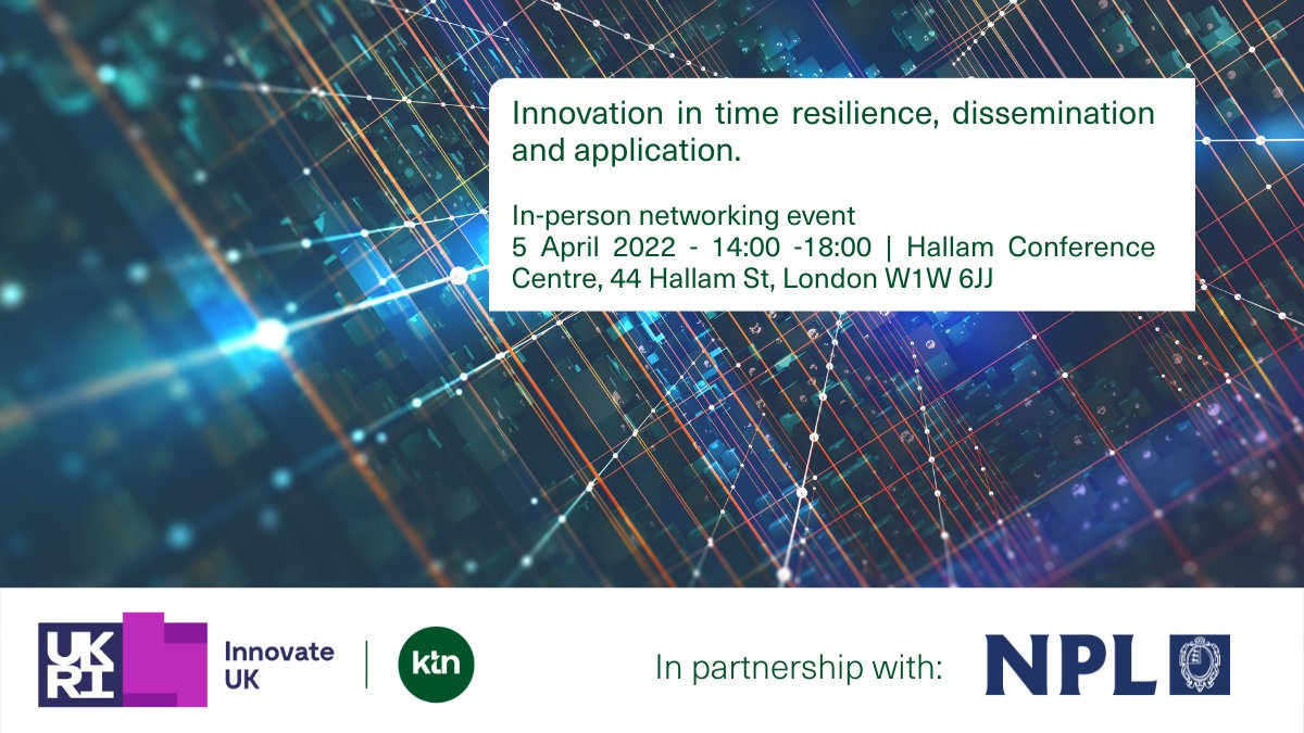 IUK_Connect's tweet photo. TOMORROW: Grant funding opportunity for innovation in resilient time dissemination from @innovateuk:
Join the in-person event: https://t.co/lsYG2OUp2T
#timing #resilienttiming #5G #energy #Funding #innovation https://t.co/v8Setf0hen