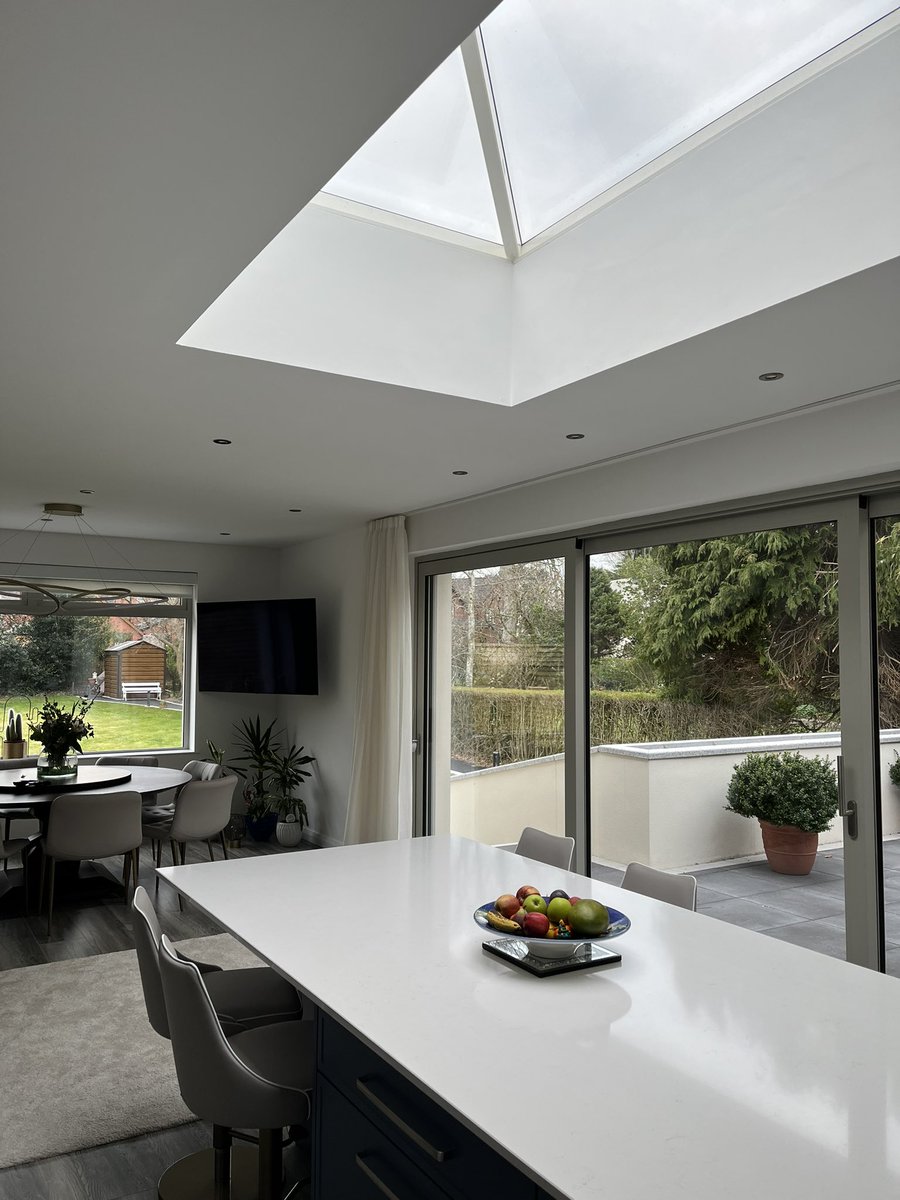CarrollsGlass's tweet photo. Tastefull and elegant extension in Cherryvalley area of Belfast. @SapaBldgSystem Sapa c125 triple track lift and slide with Sapa si window and lantern rooflight. https://t.co/ZdbSrl9ZQN