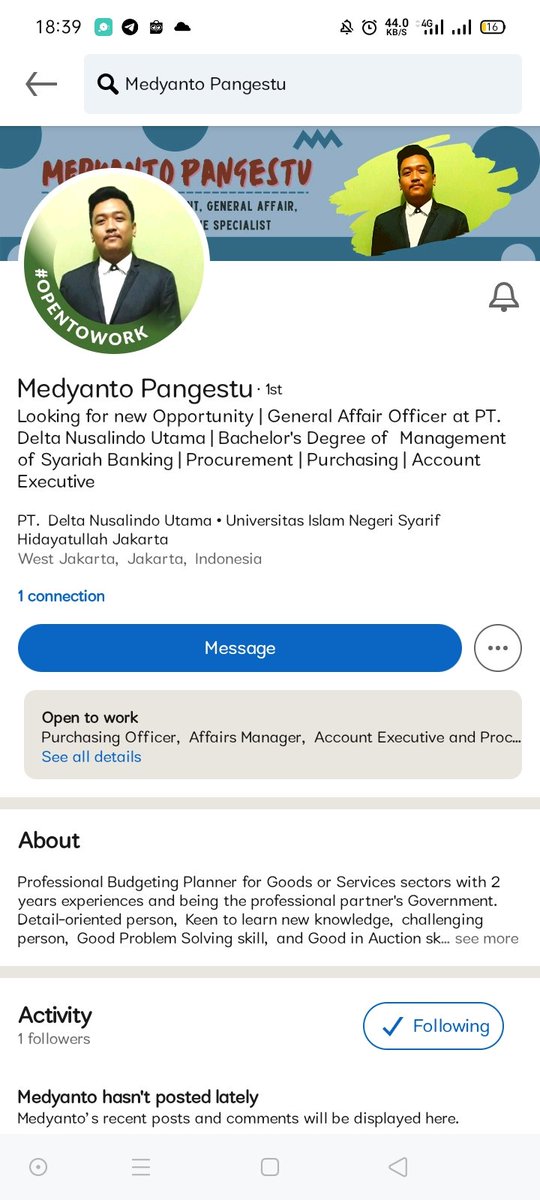 #TestimoniLinkedin

Berikut ini contoh hasil linkedin dari layanan kami

cek dkacv.carrd.co untuk informasi lebih lanjut