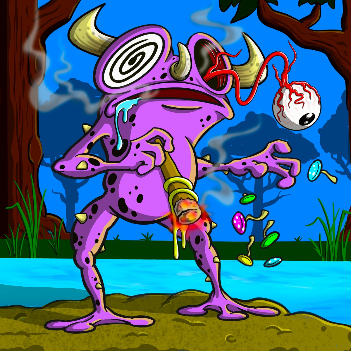 Trippin Horny Toad is now available this lil guy might have pushed his limits lol ab2.gallery/asset/690233114 #stoners #stonerfam #algonft #algofam