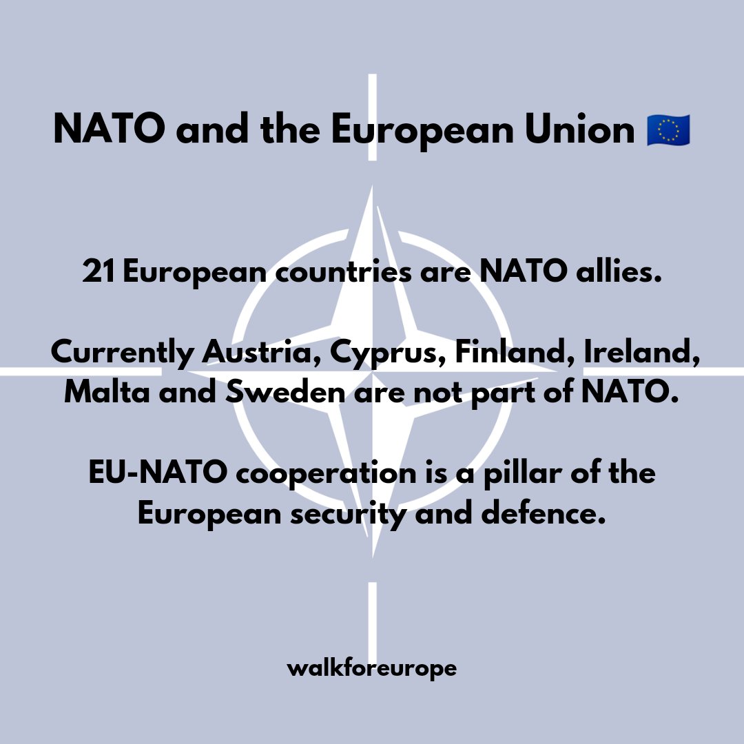 #walkforeurope

#NATO #EuropeanUnion #EU #eusecurityanddefencepolicy #united
#security #defence #article5 #strongertogether #washingtontreaty #northatlantictreaty