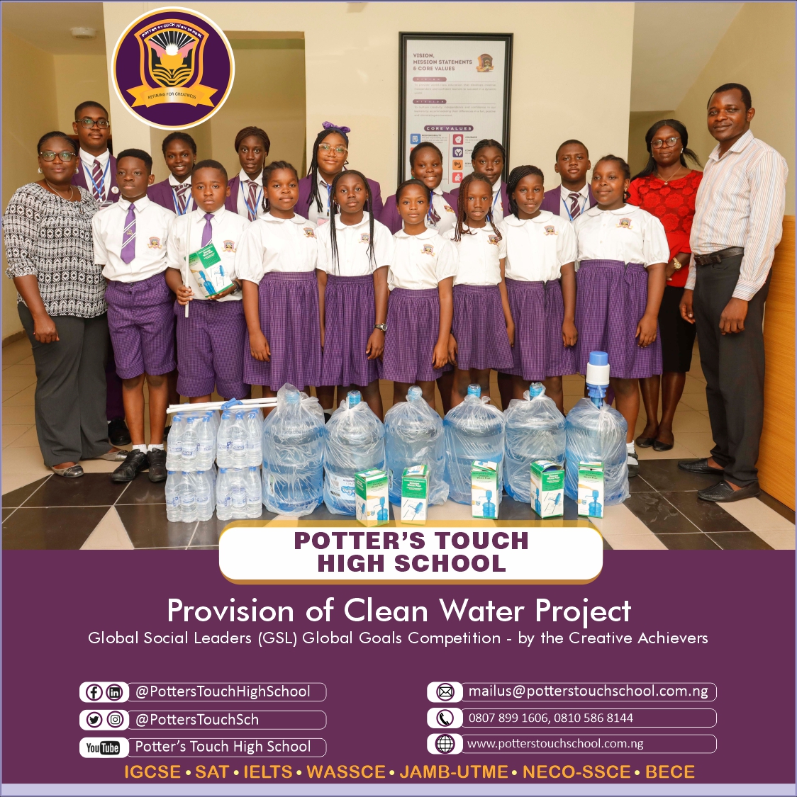 potterstouchsch's tweet photo. Our Year 11 students who are participating in the GSL #GlobalGoals competition are providing drinking water, filters, refillable dispenser bottles, manual water dispensers, to some schools in their community.  #sustainabledevelopment #gsl2022 #pths  #refiningforgreatness https://t.co/TUC67e4Rcb