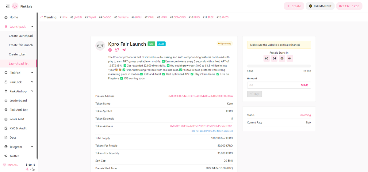 CryptoEights's tweet photo. ‼️ 6 Hours Left to @kombatprotocol Fairlaunch today

✅Team KYC and Audited
✅ 20 BNB Softcap
✅ Huge Marketing Plan 
🔥🔥 Fixed APY of 1,397,313%

💥Watchlist the $KPRO fairlaunch : 
https://t.co/viHTTUpjg3 https://t.co/42dcZ1Vx0h
