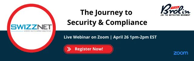 dawnbrolin's tweet photo. ❗️Join me for a LIVE webinar!

Learn how @Swizznet is changing the game for accounting firms with their SwizzStack for cybersecurity, managed IT, and Obsessive Support!

Apr 26, 2022 01:00 PM in Eastern Time (US and Canada)

https://t.co/UJ0rzwZVON

#TeamBrolin
#Swizznet https://t.co/qsRU1z4Km9