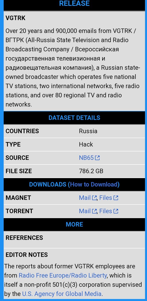 S0ufi4n3's tweet photo. Over 20 years and 900,000 emails from VGTRK / ВГТРК (All-Russia State Television and Radio Broadcasting Company totalling more than 786Gb of data leaked by #DistributedDenialofSecrets and allegedly breached by @xxNB65

@SOSIntel @Cyberknow20
#CyberAttack #RussiaUkraineWar https://t.co/xJyTSkoOnv