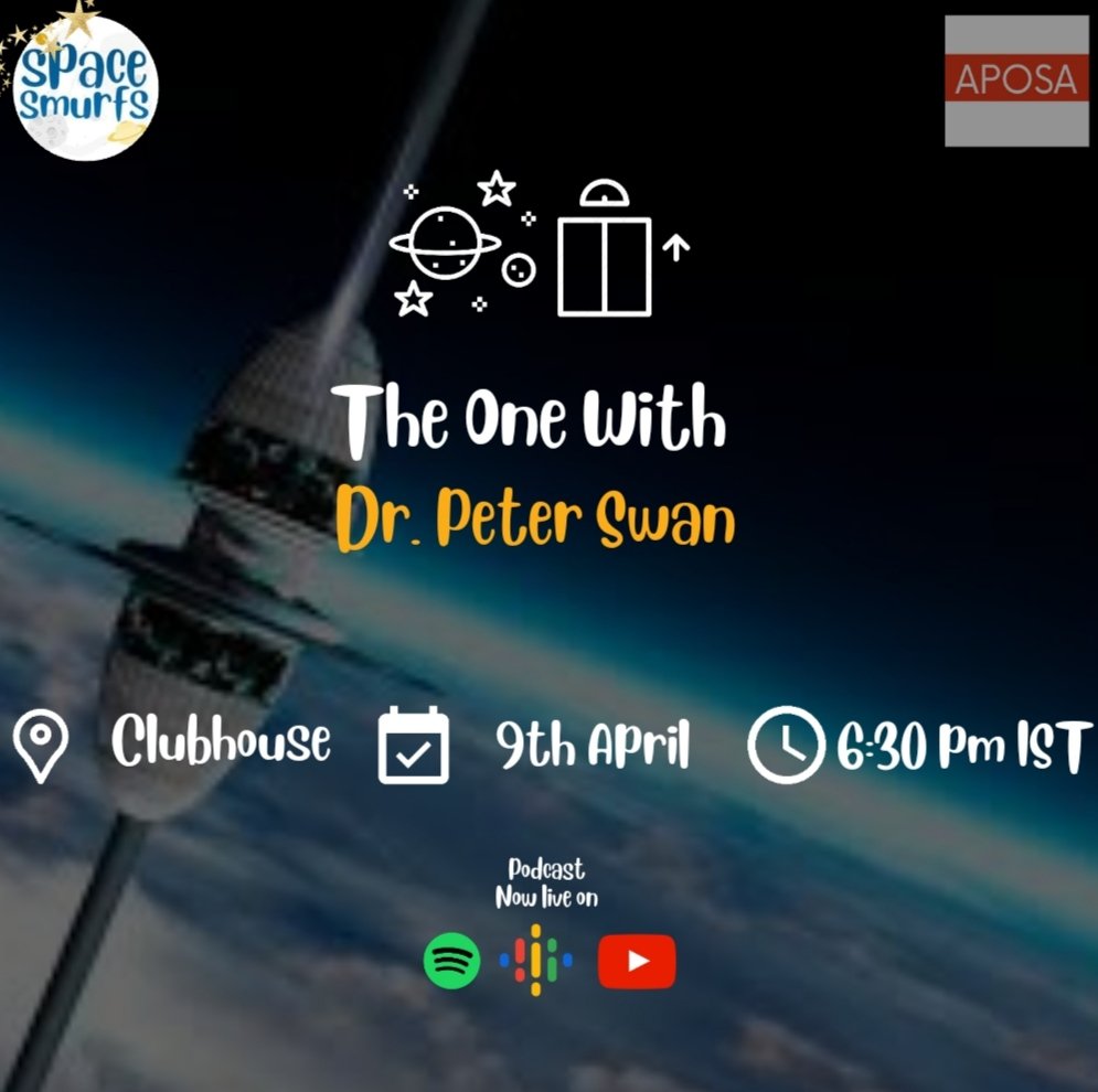 spacesmurfhouse's tweet photo. On the latest episode of Space Smurfs, meet Dr. Peter Swan, from  International Space Elevator Consortium (ISEC) talking about Space Elevators! 🚀
Stream us now: https://t.co/urn4eWC60O

#spacepodcast #spaceelevator #smurfhouse #keepsmurfing #spaesmurfs #clubhouse #scienceiscool https://t.co/mkZ20qpvLE