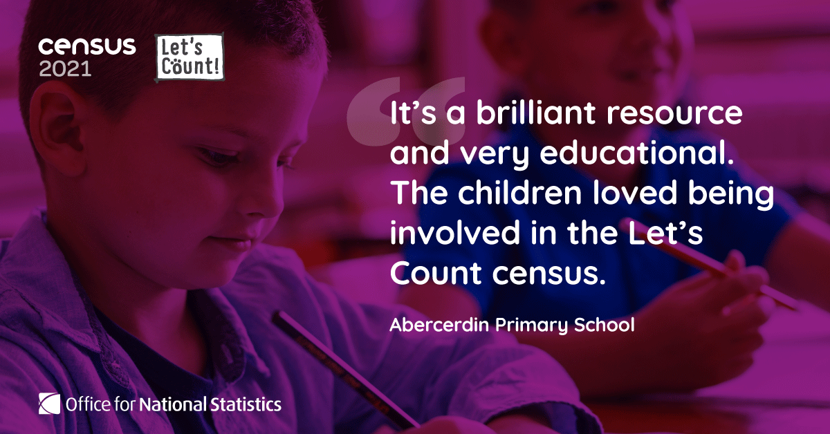 Census2021's tweet image. With our award-winning programme #LetsCount, school teachers can use the census to help children learn about their homes, communities, and the importance of getting the numbers right.  

Find out how #LetsCount can help your school 
ow.ly/mKcm50Iy7zs
