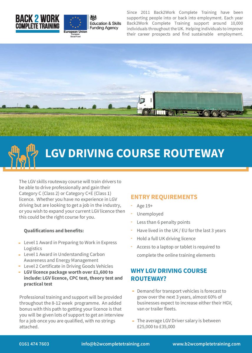 Arawakwalton's tweet photo. Fully funded LGV driving course open days are taking place on the 11th & 18th April at the Macdonald Hotel, London Rd, Manchester M1 2PG at 10:30am #newcareer #LGVdriver π https://t.co/SXeKZZiYA1